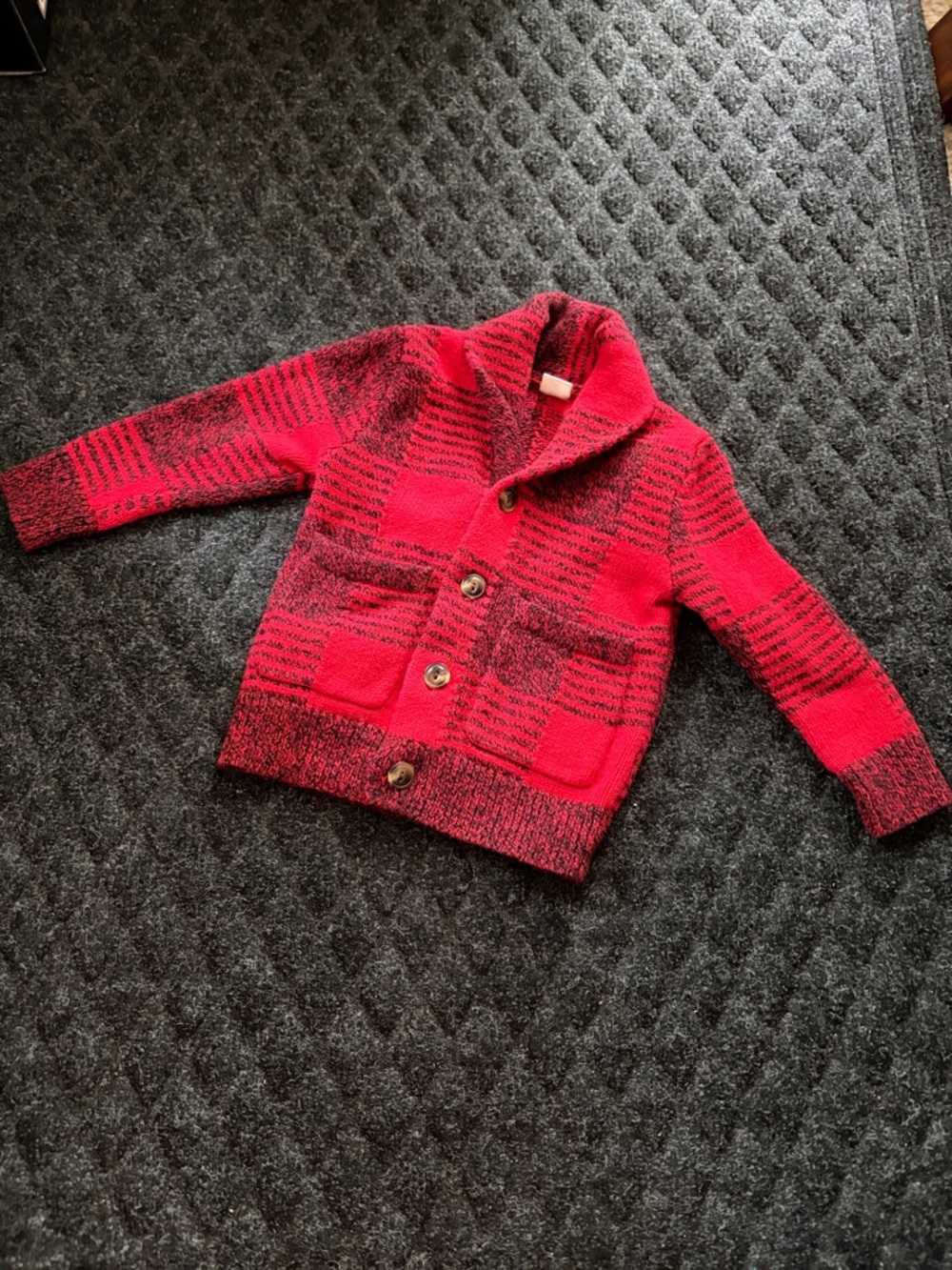GAP Kids Red Sweater with Black Accent Stripes Size 2T